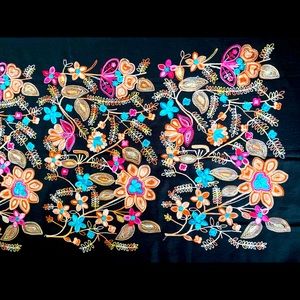 Authentic Mexican shawl scarf, hand embroidered